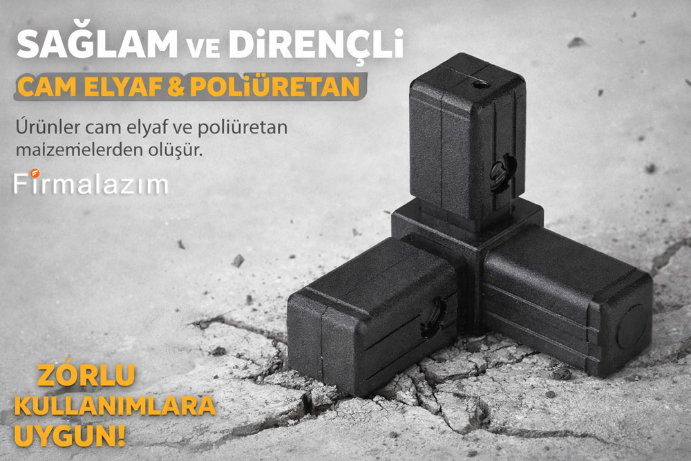 Modüler raf için 13,5 mm 3 yollu bağlantı