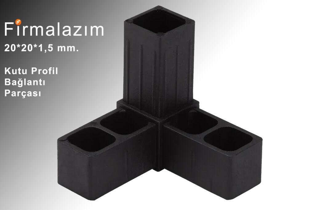 20 mm’lik 3’lü Kutu Profil Bağlantı Parçası