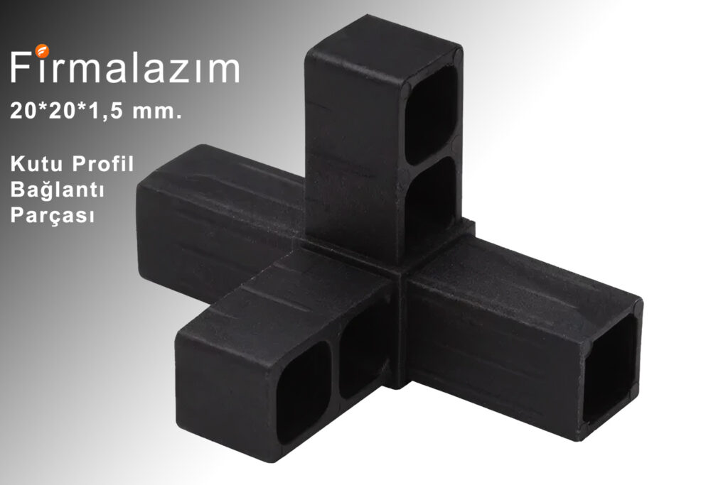 20 mm’lik 4’lü Kutu Profil Bağlantı Parçası